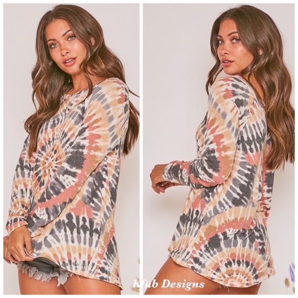 ❤️LAST! Back Detail Tie Dye Spiral Soft Knit Top! - Picture 5 of 12